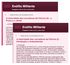 A maioridade dos Lavradores no blog 'Enófilo Militante'